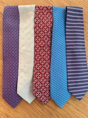 Men's Assorted Silk Ties - Multi-Color Set Brooks Bros, Jos A Bank, Vinyrd Vines